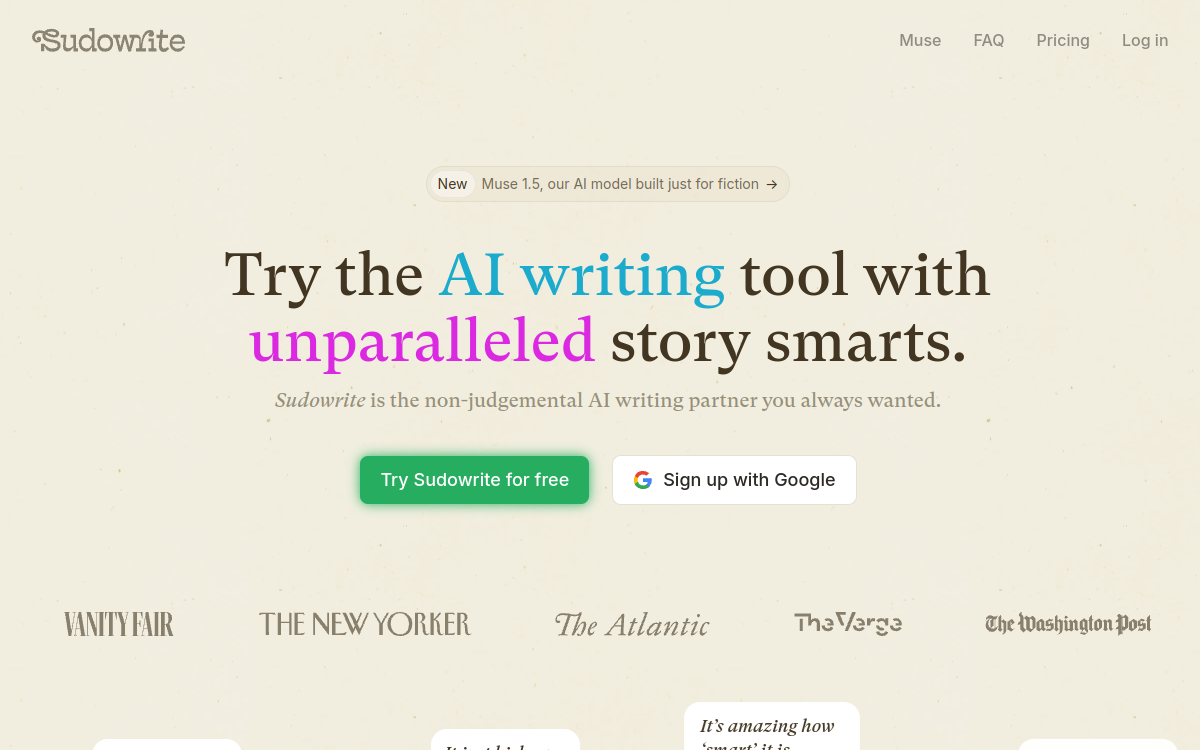 Captura de pantalla de Sudowrite