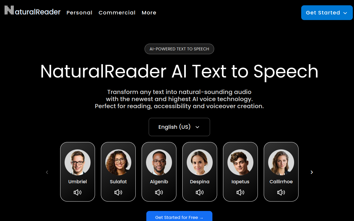Captura de pantalla de NaturalReaders