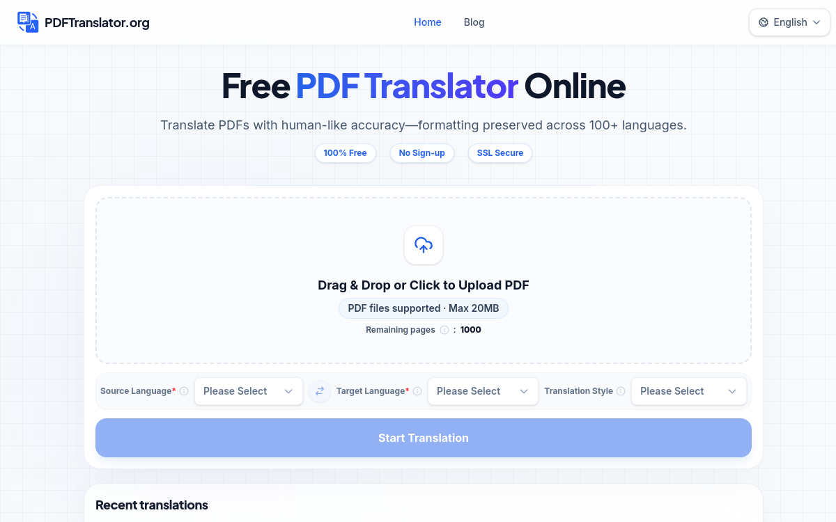 Captura de pantalla de PDF Translator