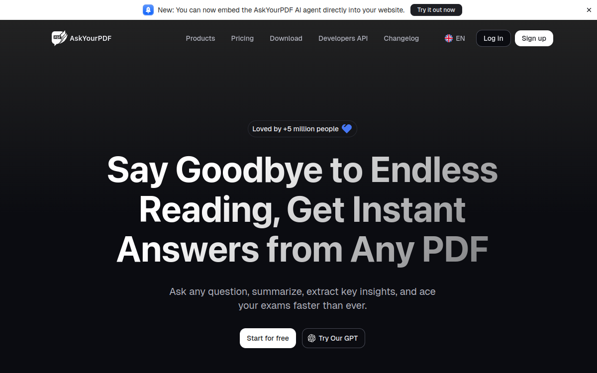 Captura de pantalla de AskYourPDF