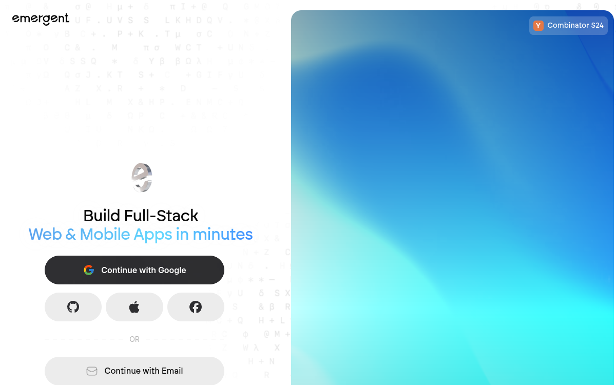 Captura de pantalla de Emergent AI