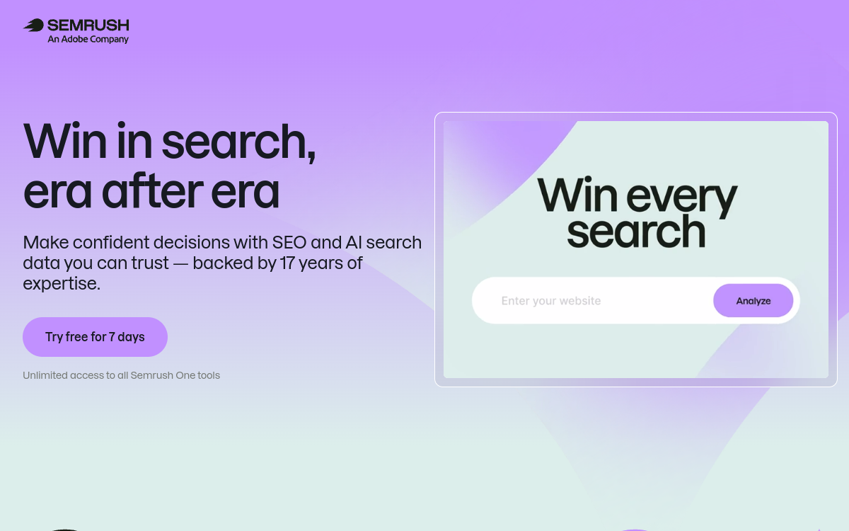 Captura de pantalla de Semrush One