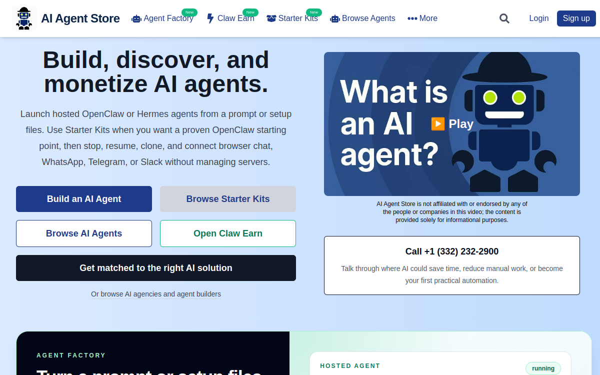 Captura de pantalla de AI Agent Store