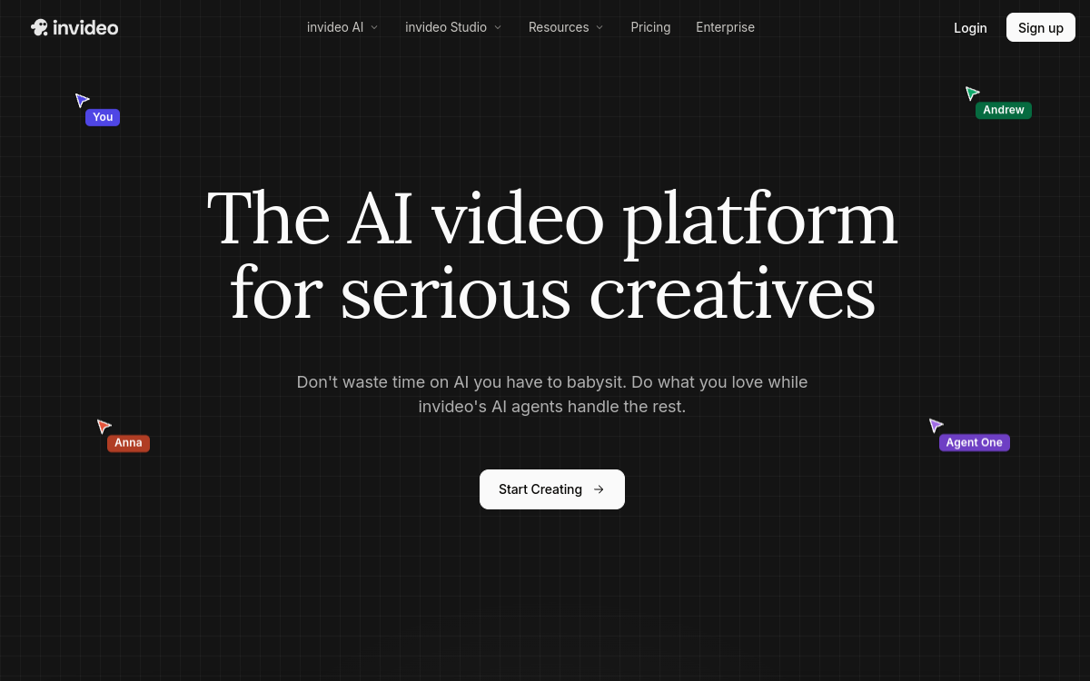Captura de pantalla de Invideo AI