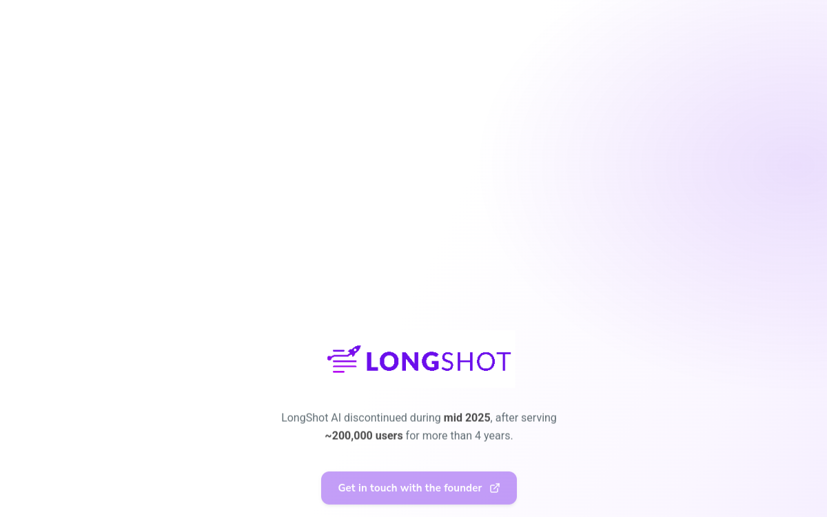 Captura de pantalla de LongShot AI