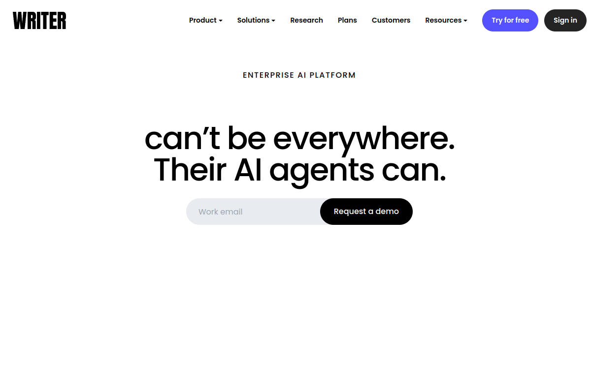 Captura de pantalla de Writer.com