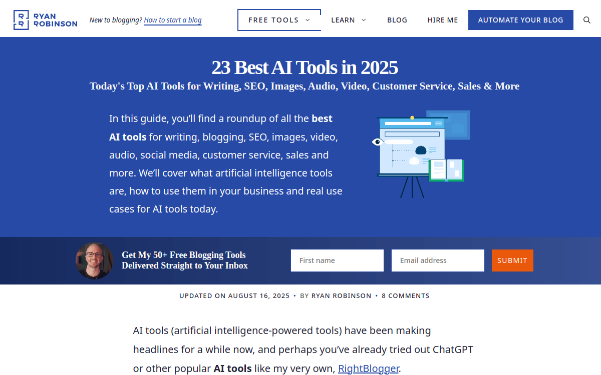 Captura de pantalla de Ryrob AI Tools