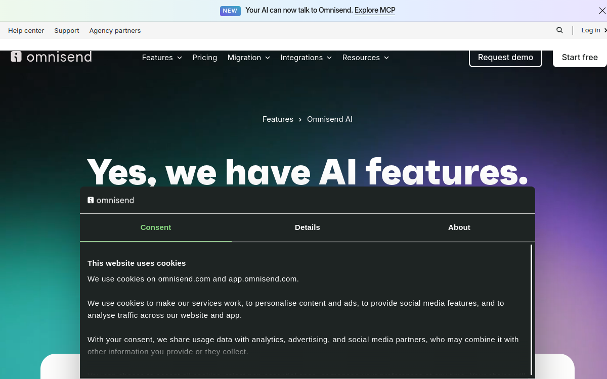 Captura de pantalla de Omnisend AI