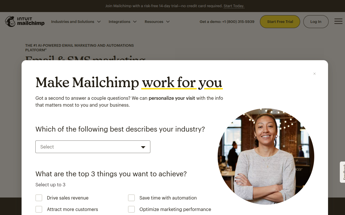 Captura de pantalla de Mailchimp AI