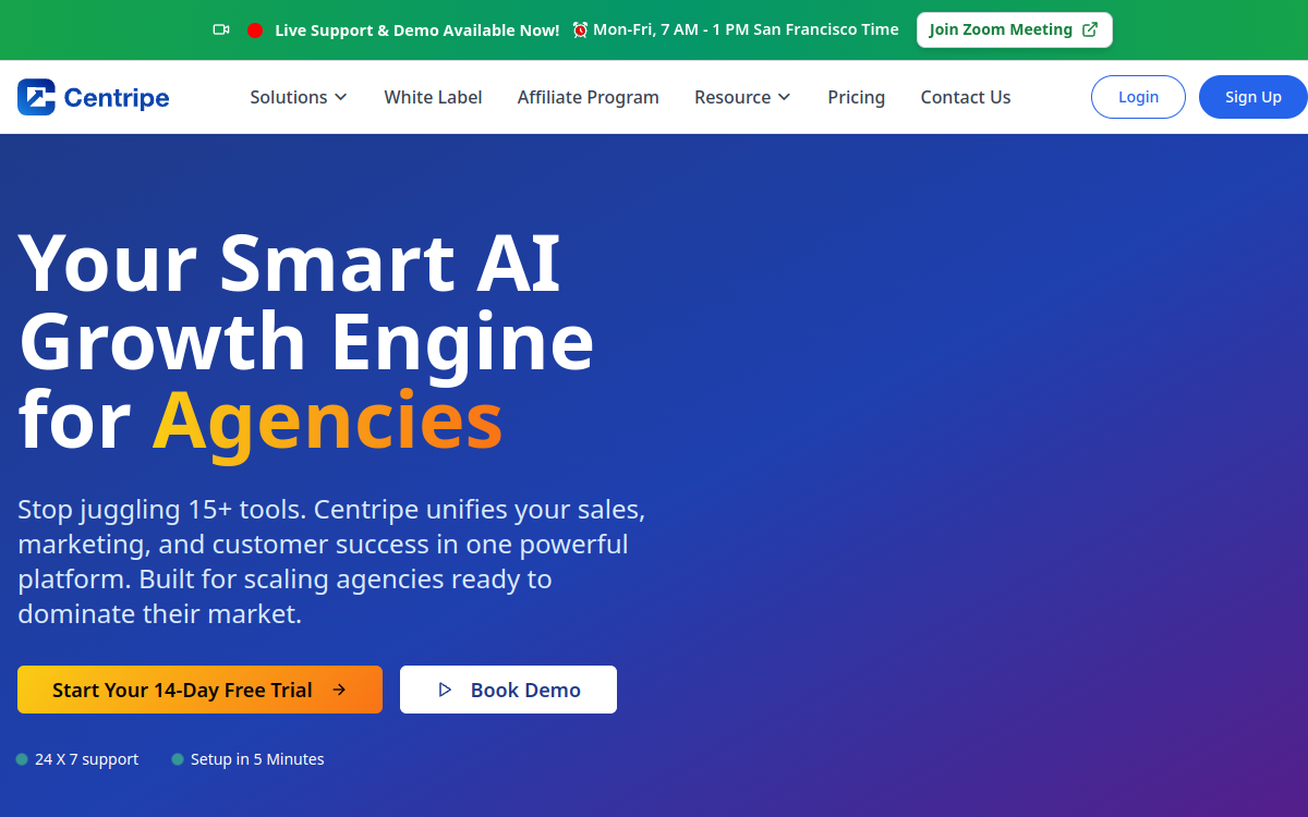 Captura de pantalla de Centripe AI
