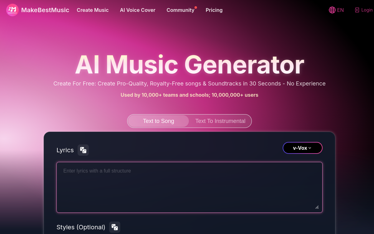 Captura de pantalla de MakeBestMusic