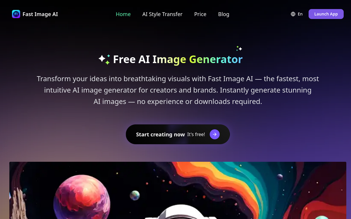 Captura de pantalla de Fast Image AI
