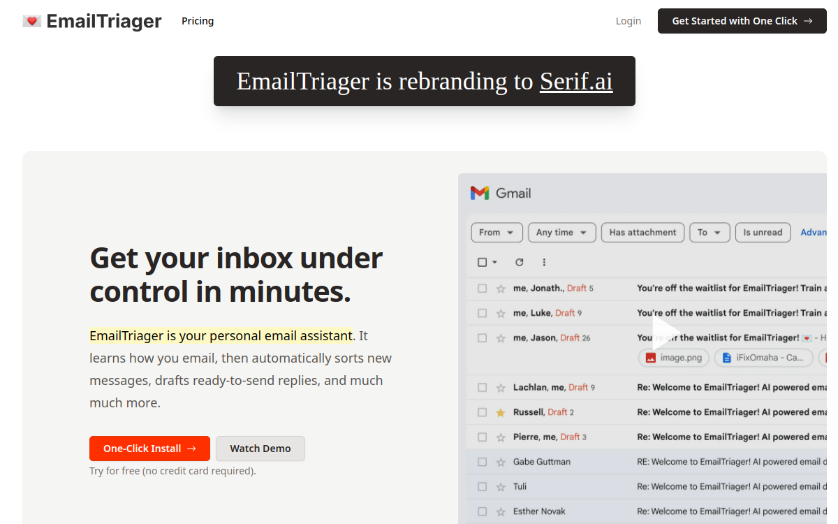 Captura de pantalla de EmailTriager