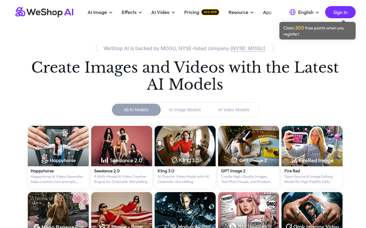 Captura de pantalla de WeShop AI