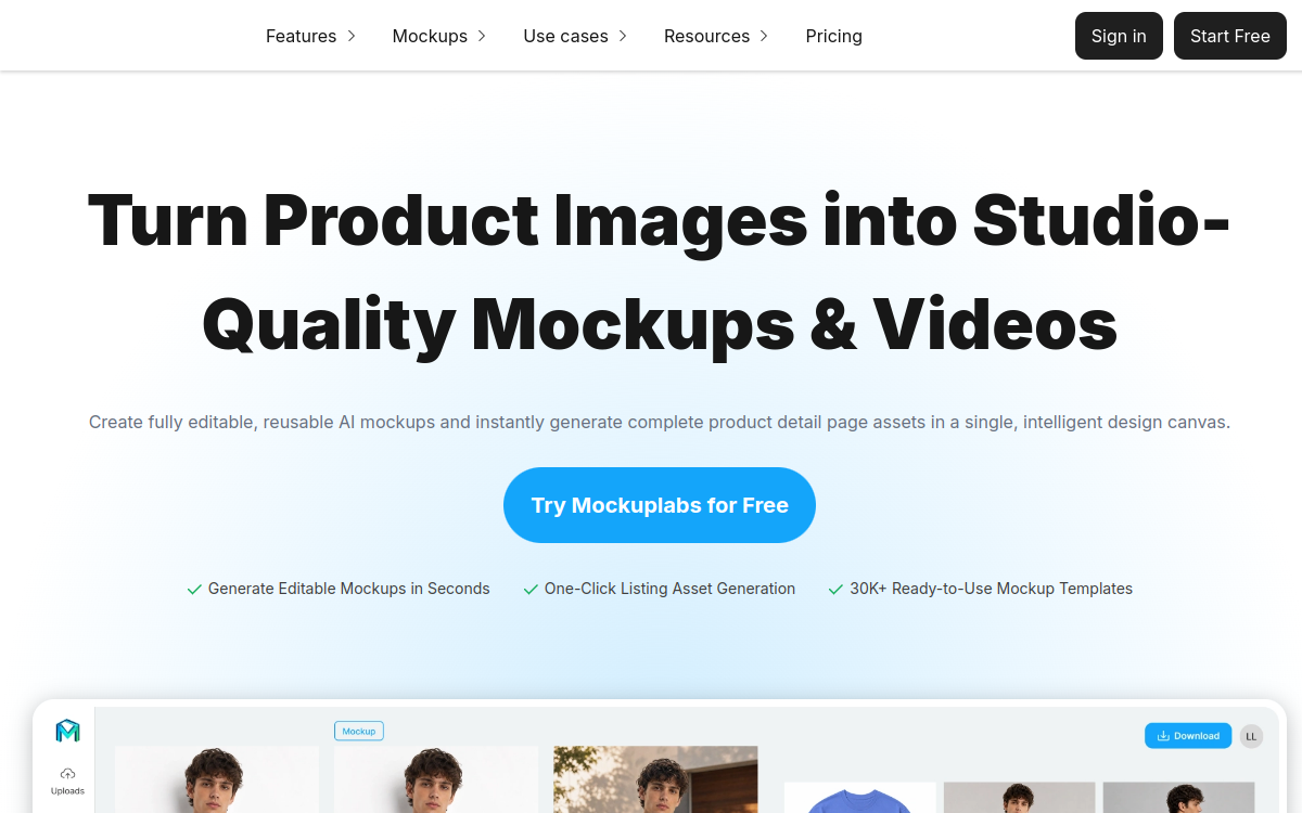 Captura de pantalla de MockupLabs AI
