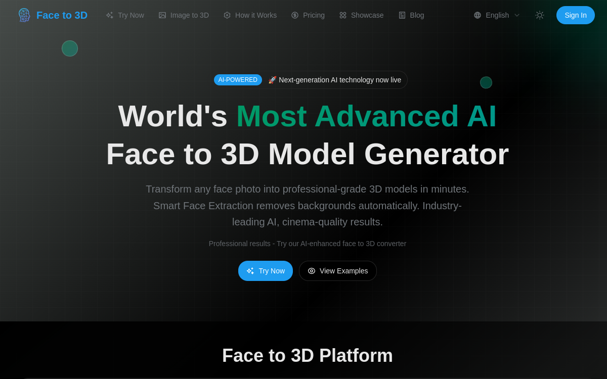 Captura de pantalla de Face to 3D