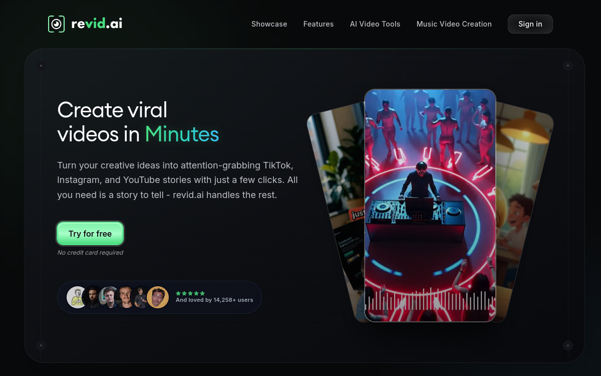 Captura de pantalla de Revid.ai
