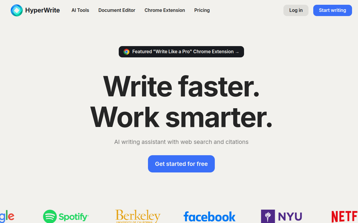 Captura de pantalla de HyperWrite