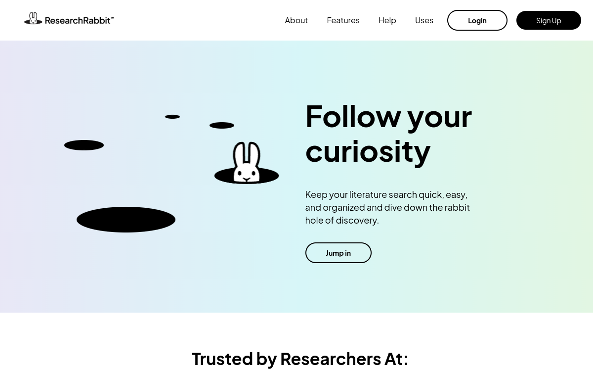 Captura de pantalla de ResearchRabbit