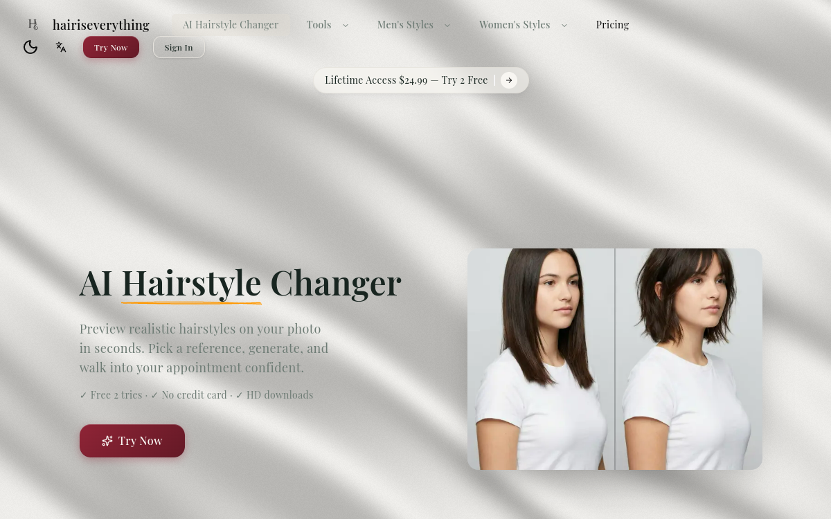 Captura de pantalla de HairIsEverything – AI Hairstyle Changer