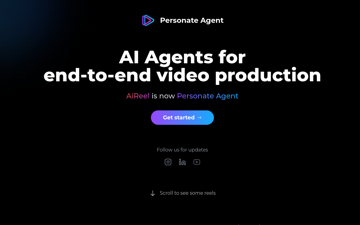 Captura de pantalla de AiReel.io