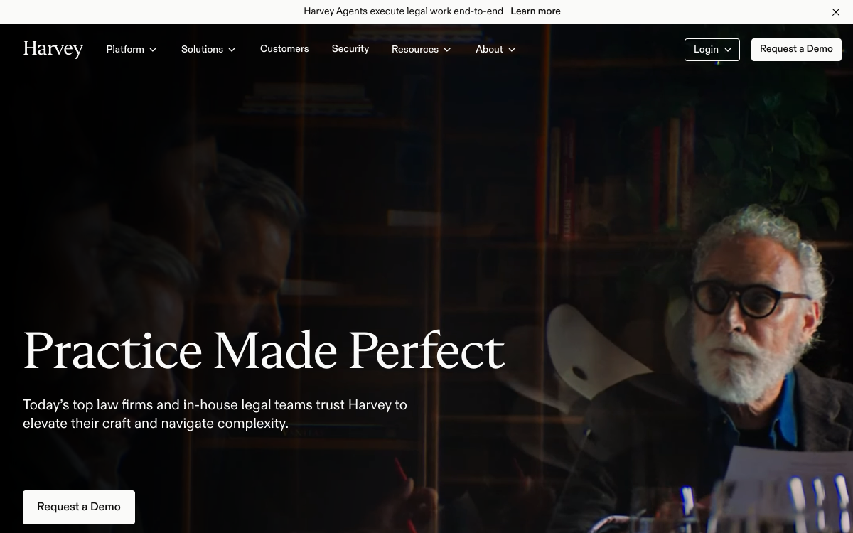 Captura de pantalla de Harvey AI
