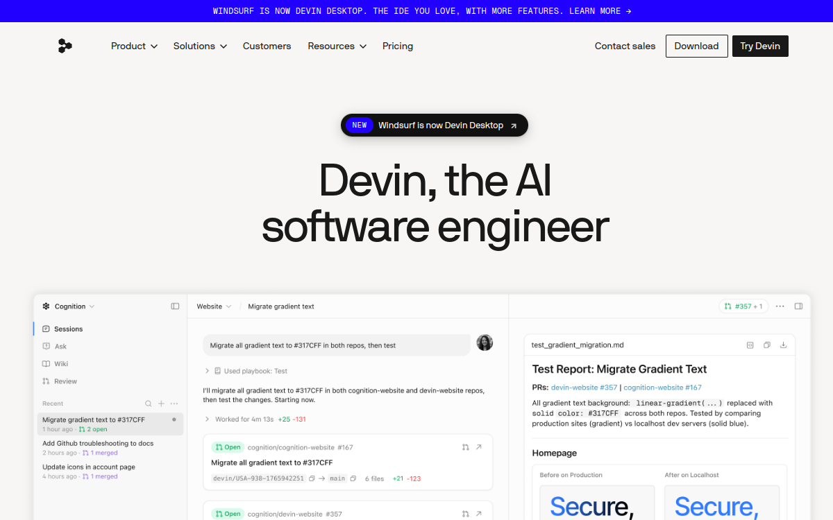 Captura de pantalla de Devin