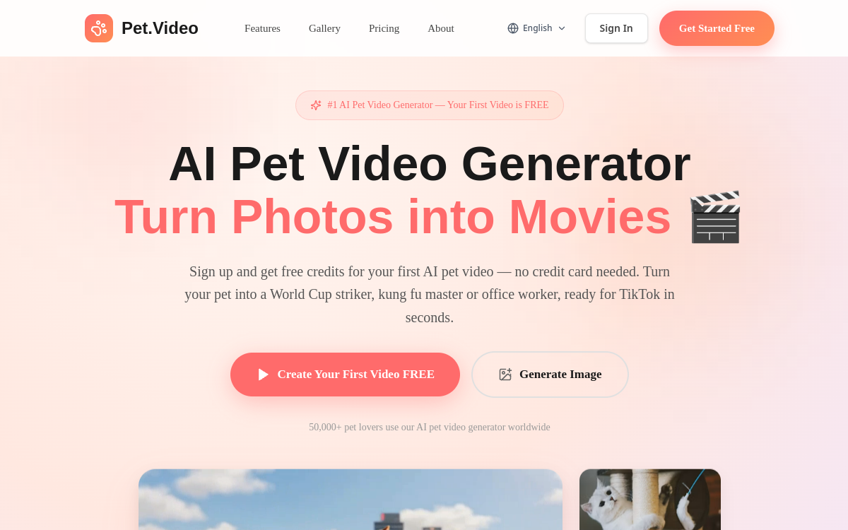 Captura de pantalla de Pet Video