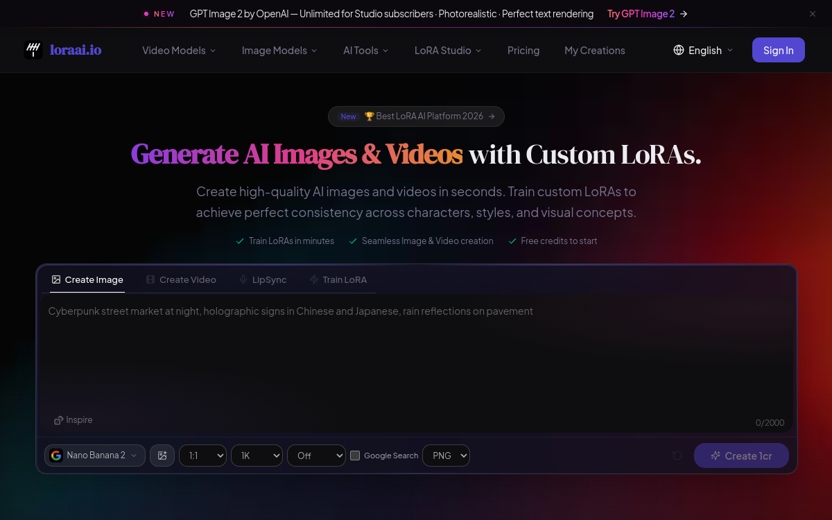 Captura de pantalla de Lora AI