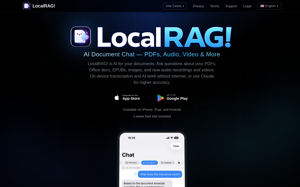 Captura de pantalla de LocalRAG