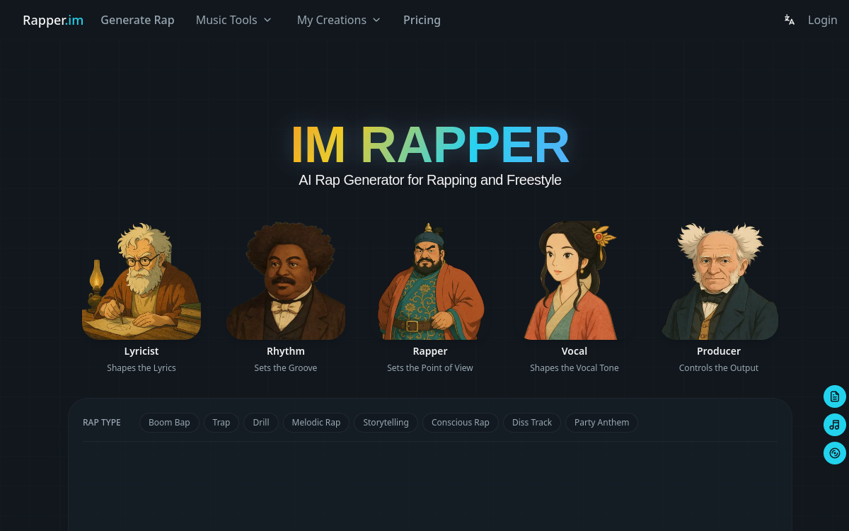 Captura de pantalla de Rapper.im