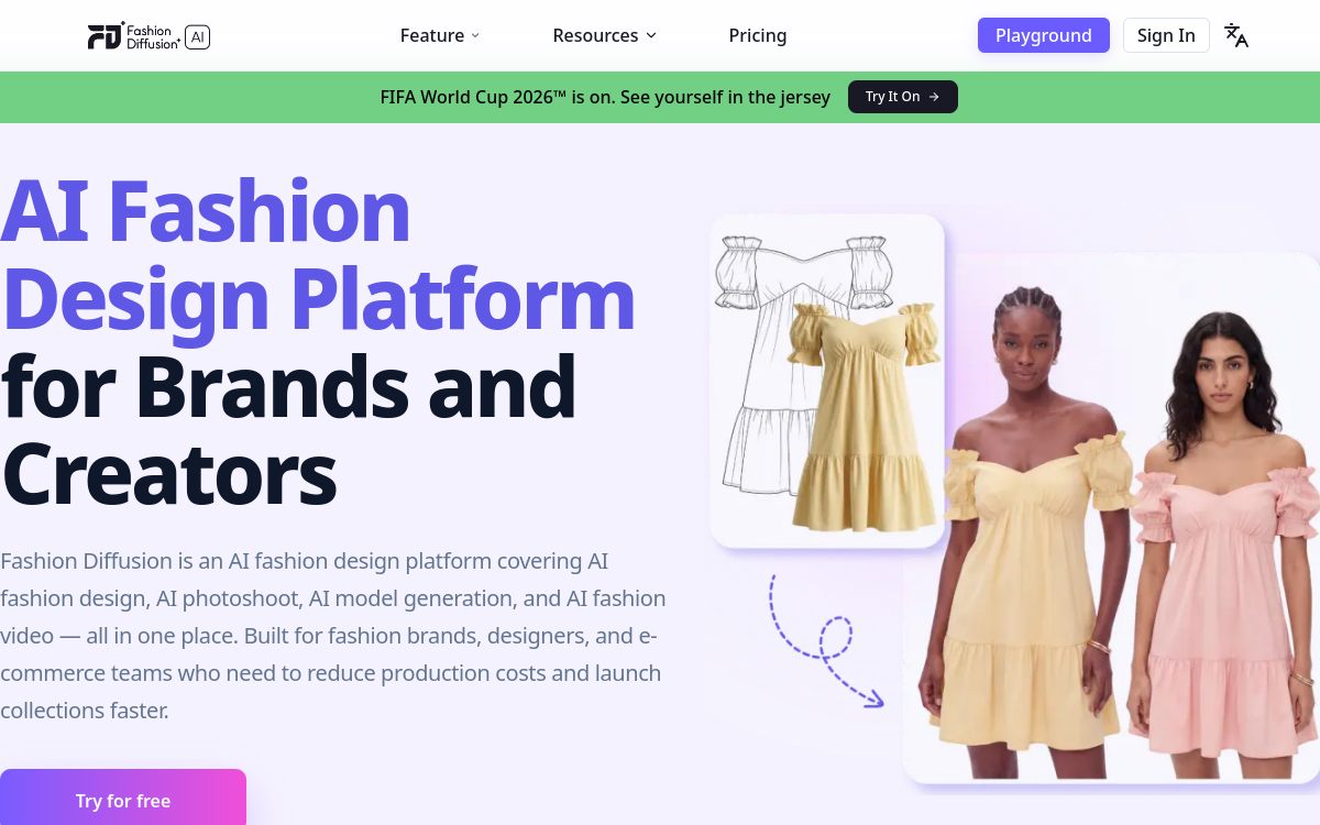 Captura de pantalla de Fashion Diffusion AI