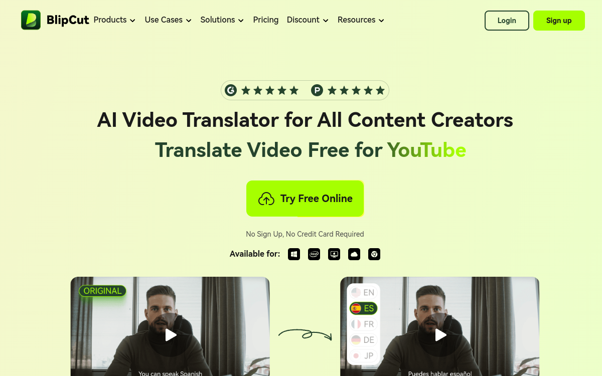 Captura de pantalla de BlipCut Video Translator