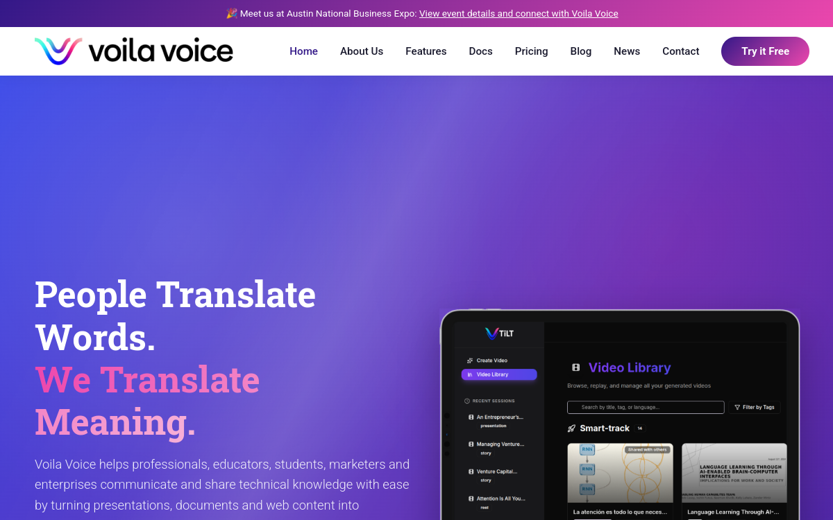 Captura de pantalla de Voila Voice