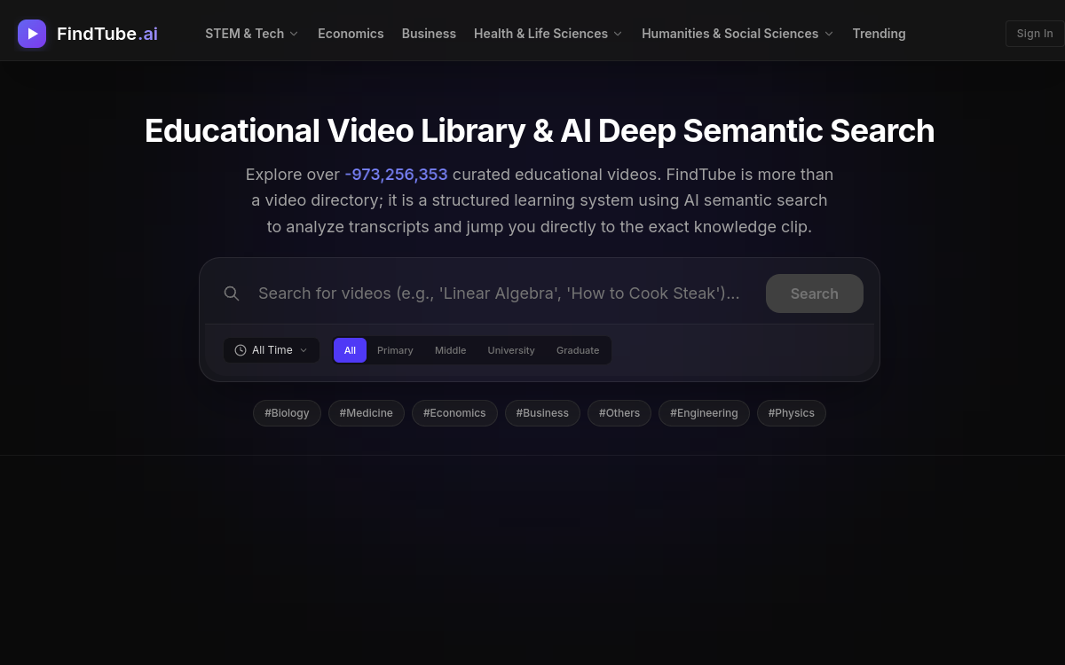 Captura de pantalla de Findtube AI