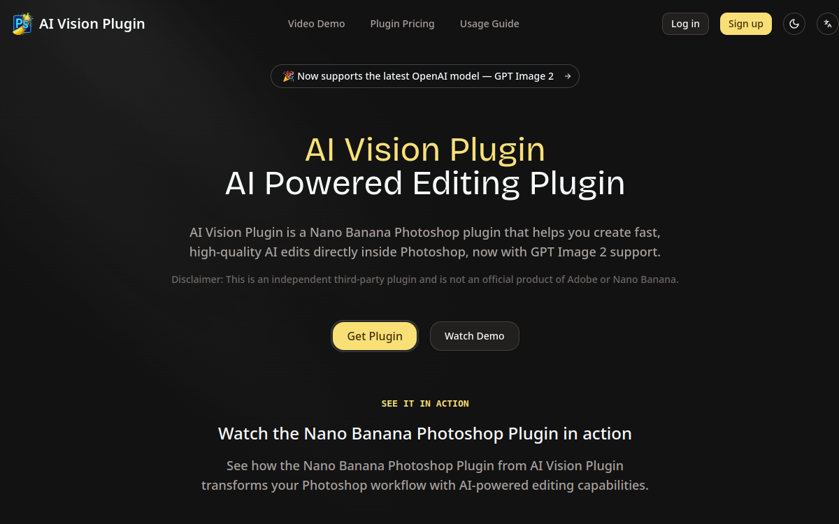 Captura de pantalla de Plugin de Photoshop Nano Banana