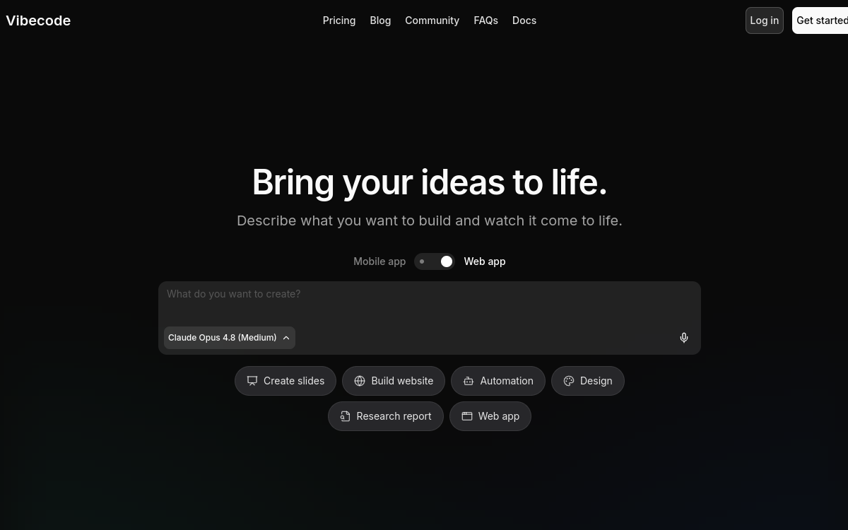 Captura de pantalla de Vibecode