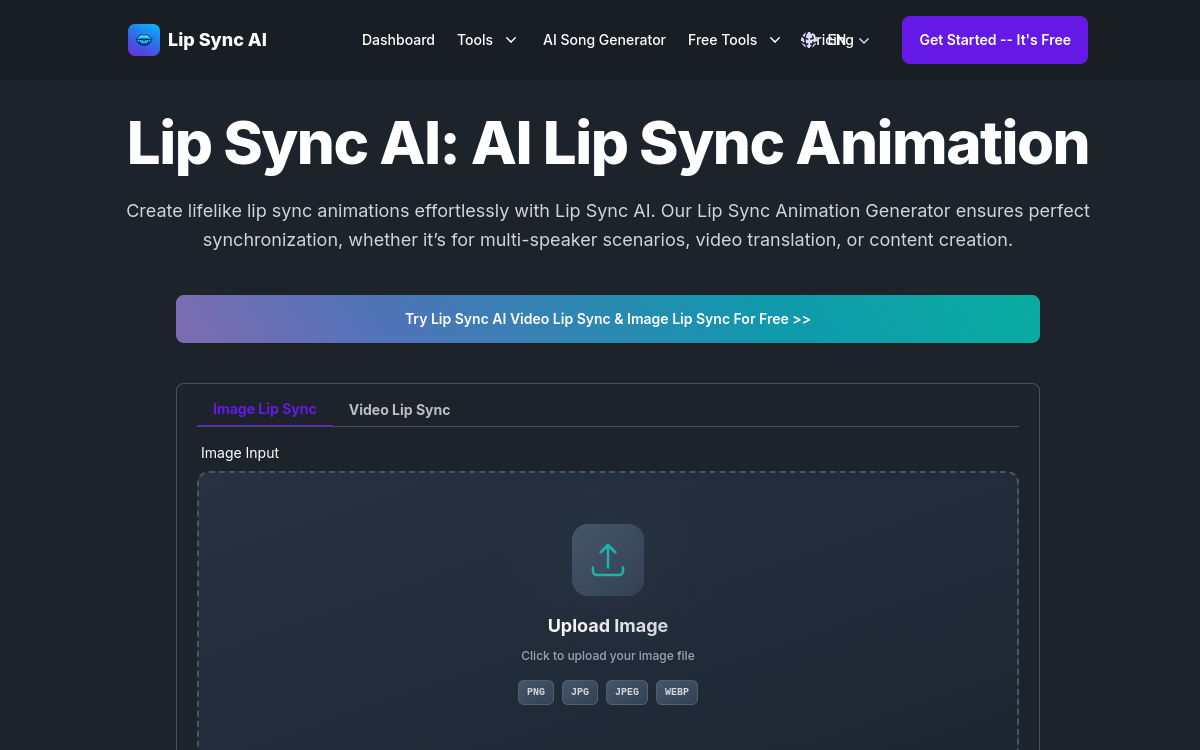 Captura de pantalla de Lip Sync AI