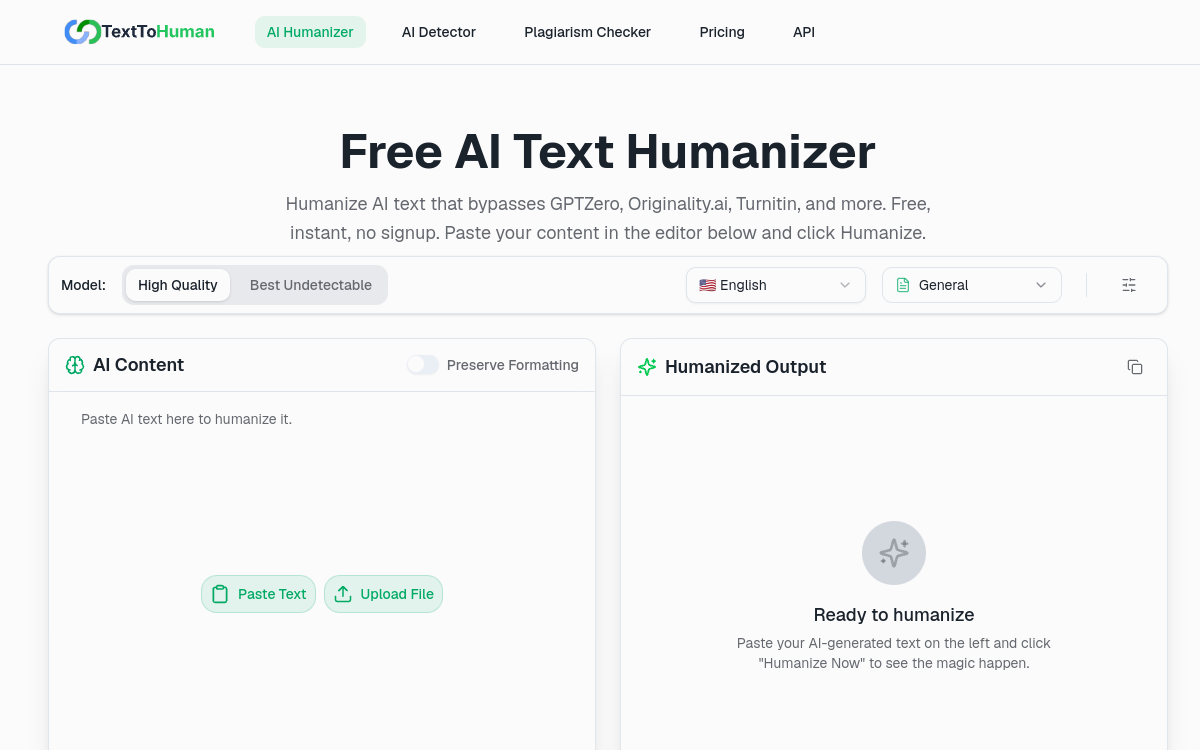 Captura de pantalla de TextToHuman