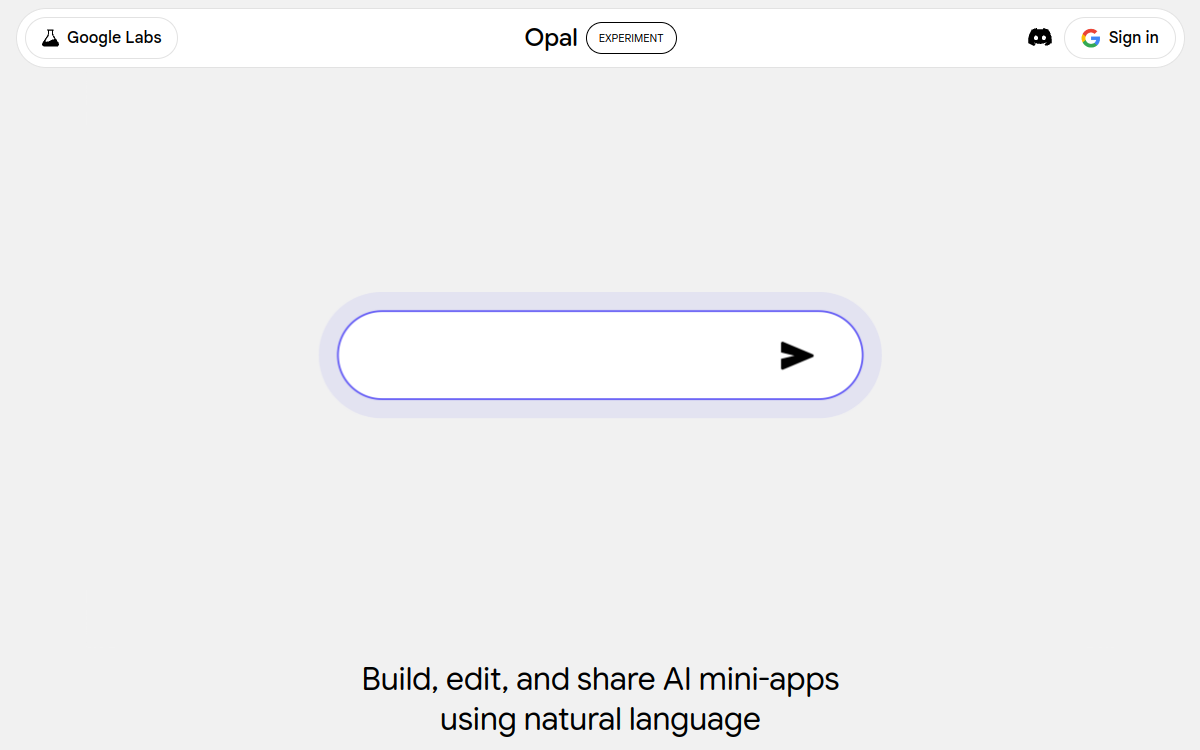 Captura de pantalla de Google Opal