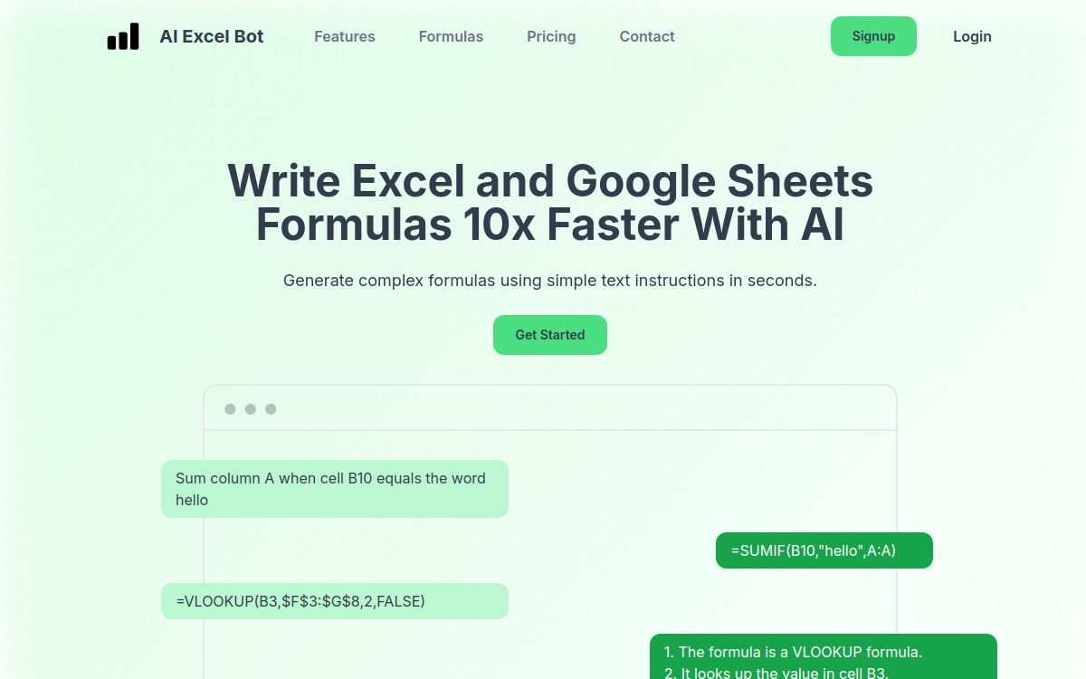 Captura de pantalla de AI Excel Bot