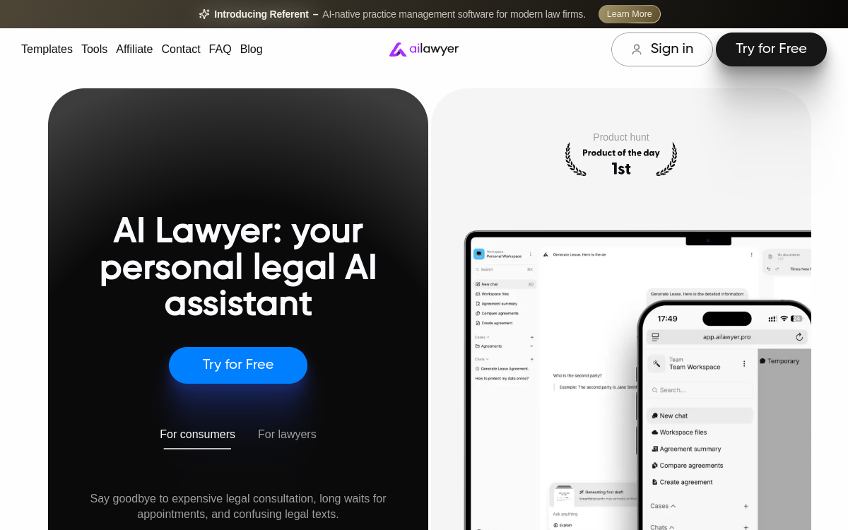 Captura de pantalla de AI Lawyer
