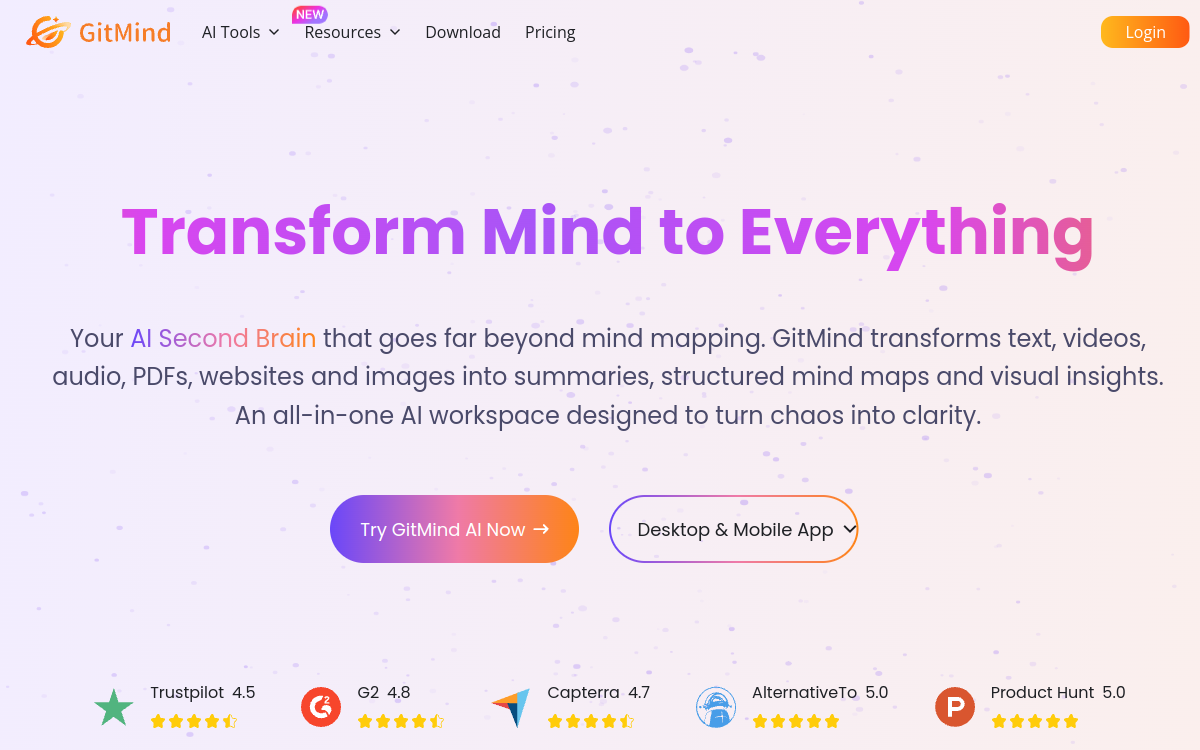 Captura de pantalla de GitMind