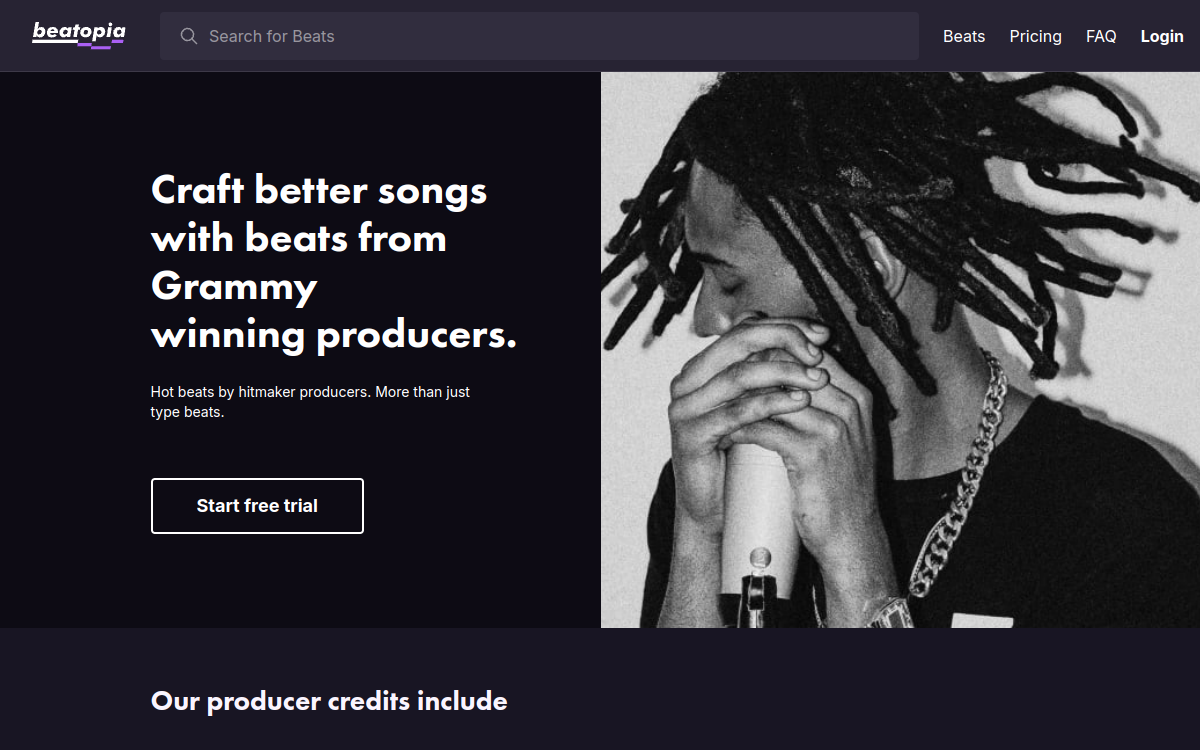 Captura de pantalla de Beatopia AI Lyrics Generator