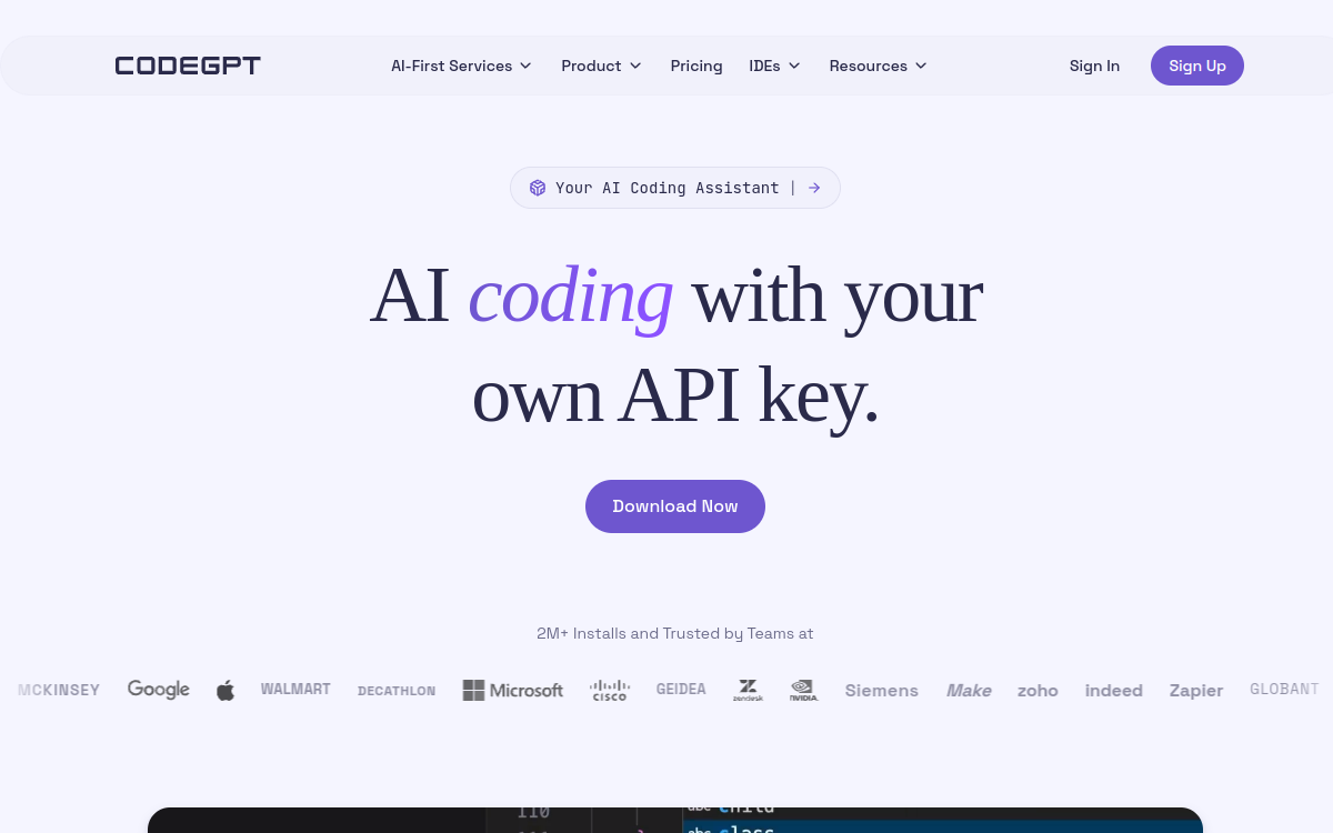 Captura de pantalla de CodeGPT