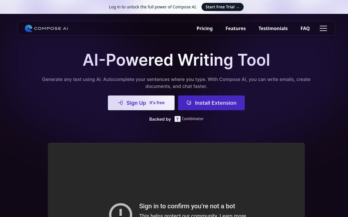 Captura de pantalla de Compose AI