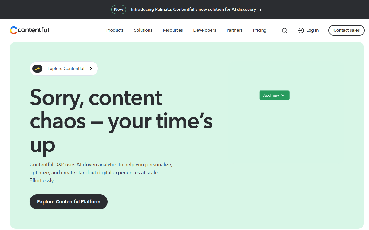Captura de pantalla de Contentful AI