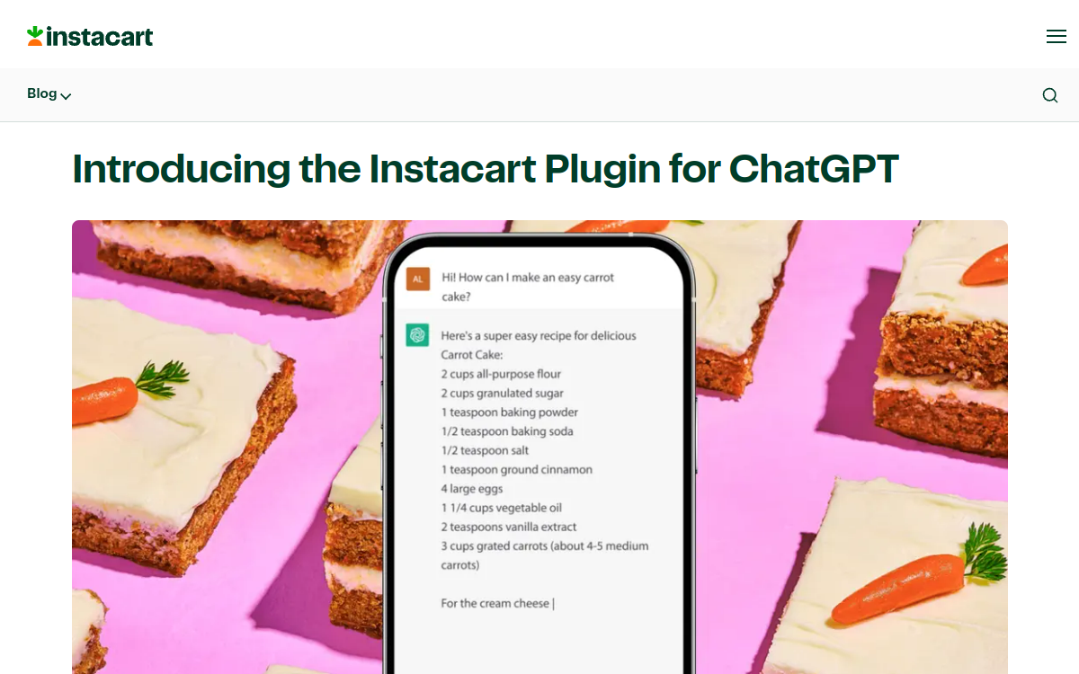 Captura de pantalla de Instacart Ask Instacart