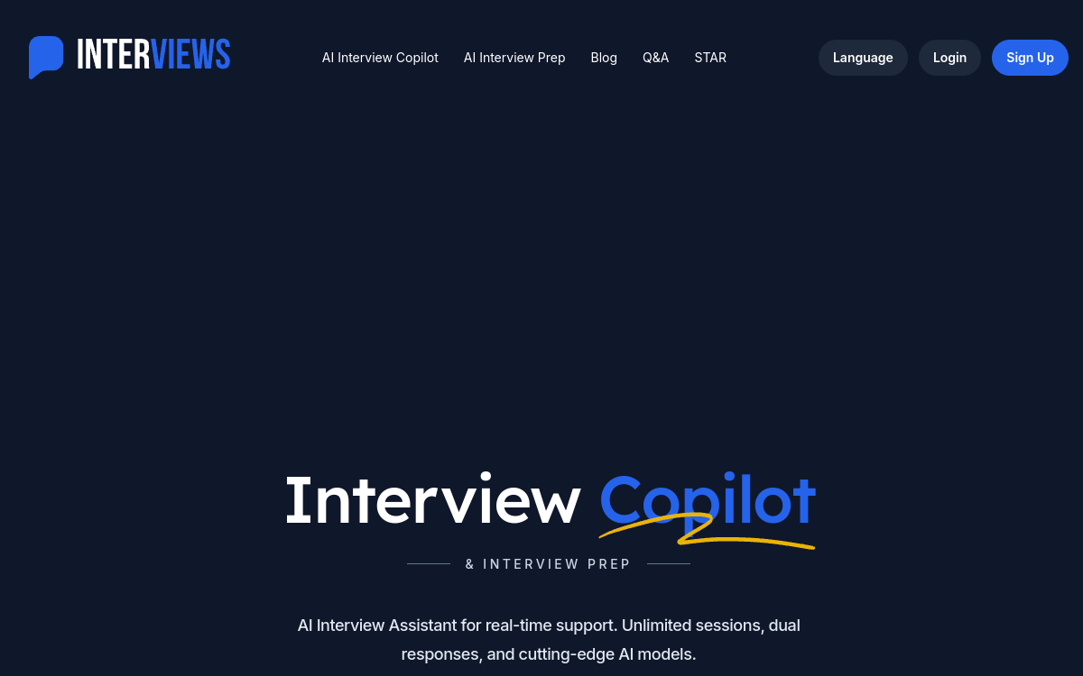 Captura de pantalla de Interviews.chat