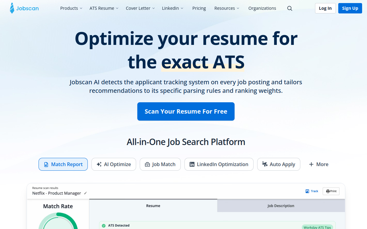 Captura de pantalla de Jobscan